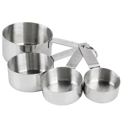 USA SELLER 8 PIECE MEASURING CUPS & SPOONS SET STAINLESS STEEL FREE ...