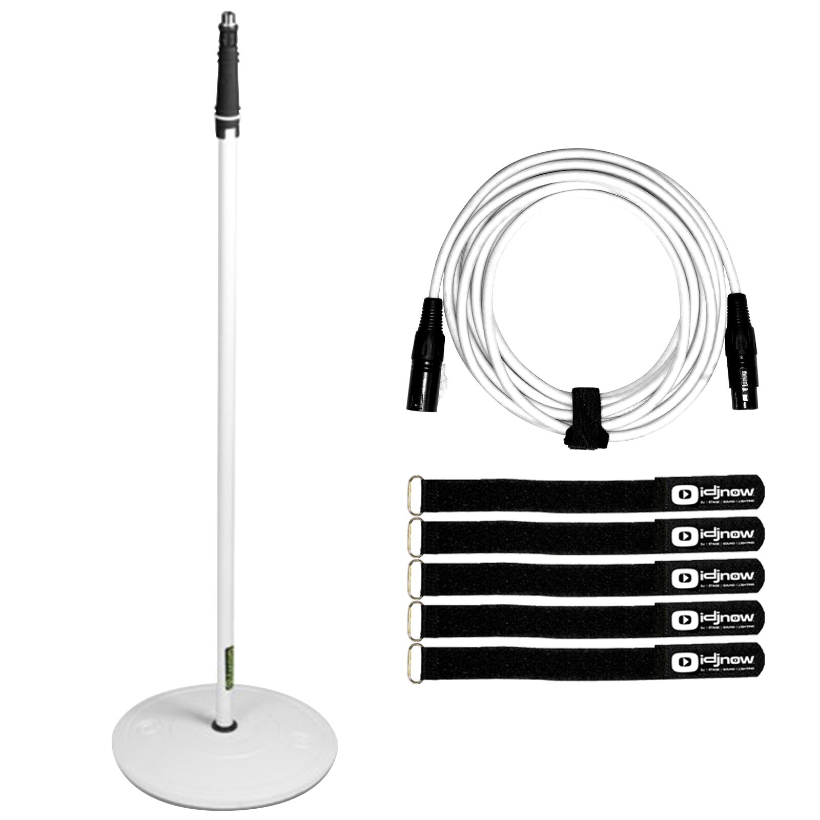 Подставка для микрофона Gravity GMS23W DJ Pro Audio с круглым основанием белого цвета + кабель XLR