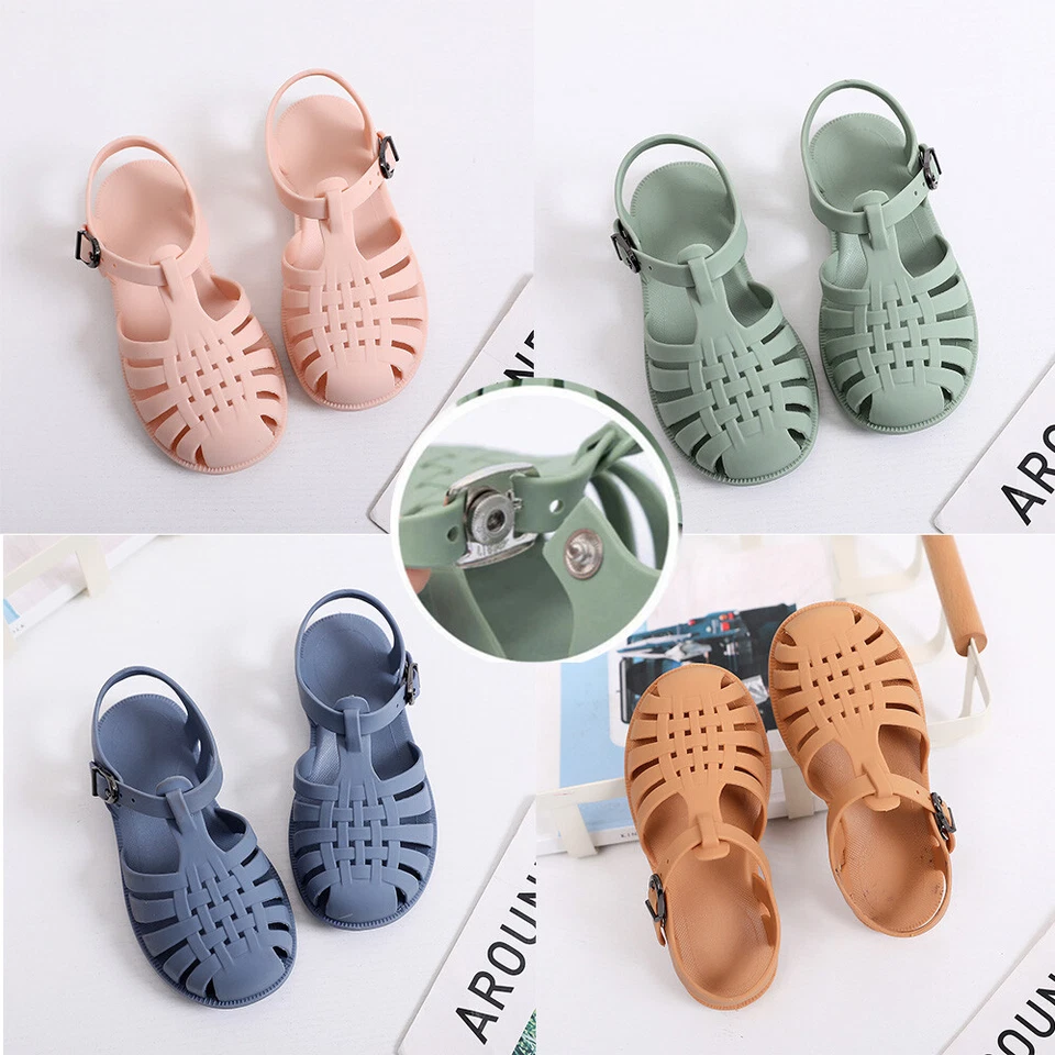 Kids Girls Boys Toddler Summer Beach Jelly Flat Sandals Slippers Soft Shoes Size