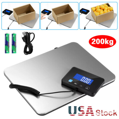 200kg 440lbs LCD Digital Postal Parcel Scales Platform Postage Shipping Weighing
