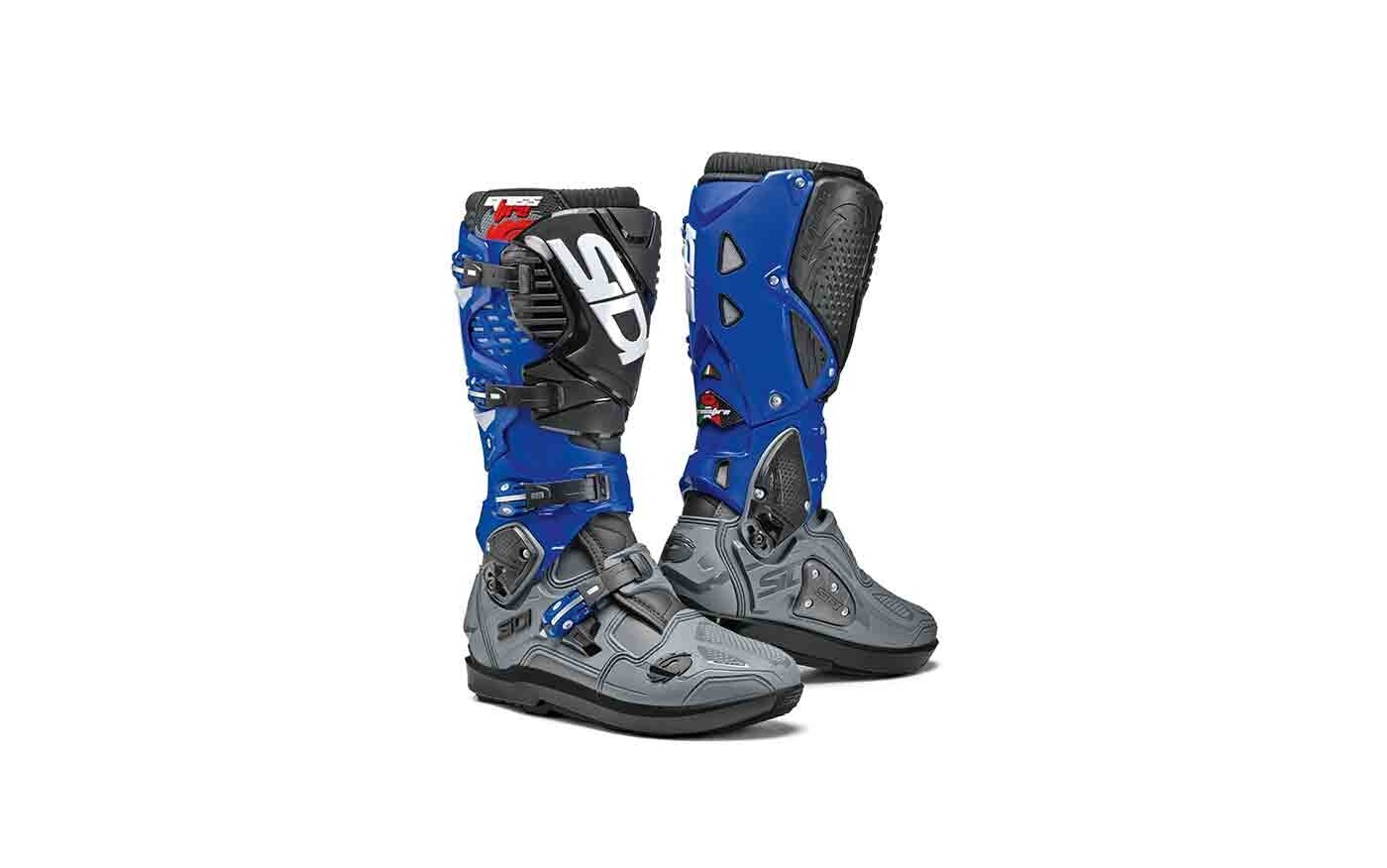 Stivali Off-Road SIDI CROSSFIRE 3 SRS Tg.43 Moto Enduro Cross Blu Grigio