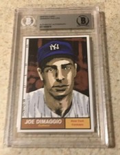 Joe DiMaggio Original Art Sketch Card New York Yankees MLB Beckett BAS True 1/1