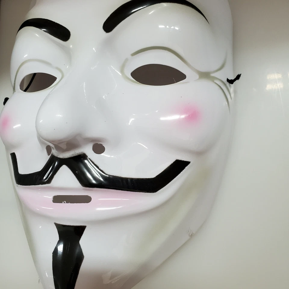 Máscara de Halloween Guy Fawkes V de Vendetta Máscara de Hacker Anónimo Foto 3 de 3