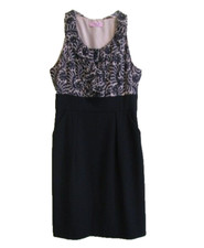 Eliza J New York Dress Size 6 Empire Waist Sleeveless Pockets Geometric Black