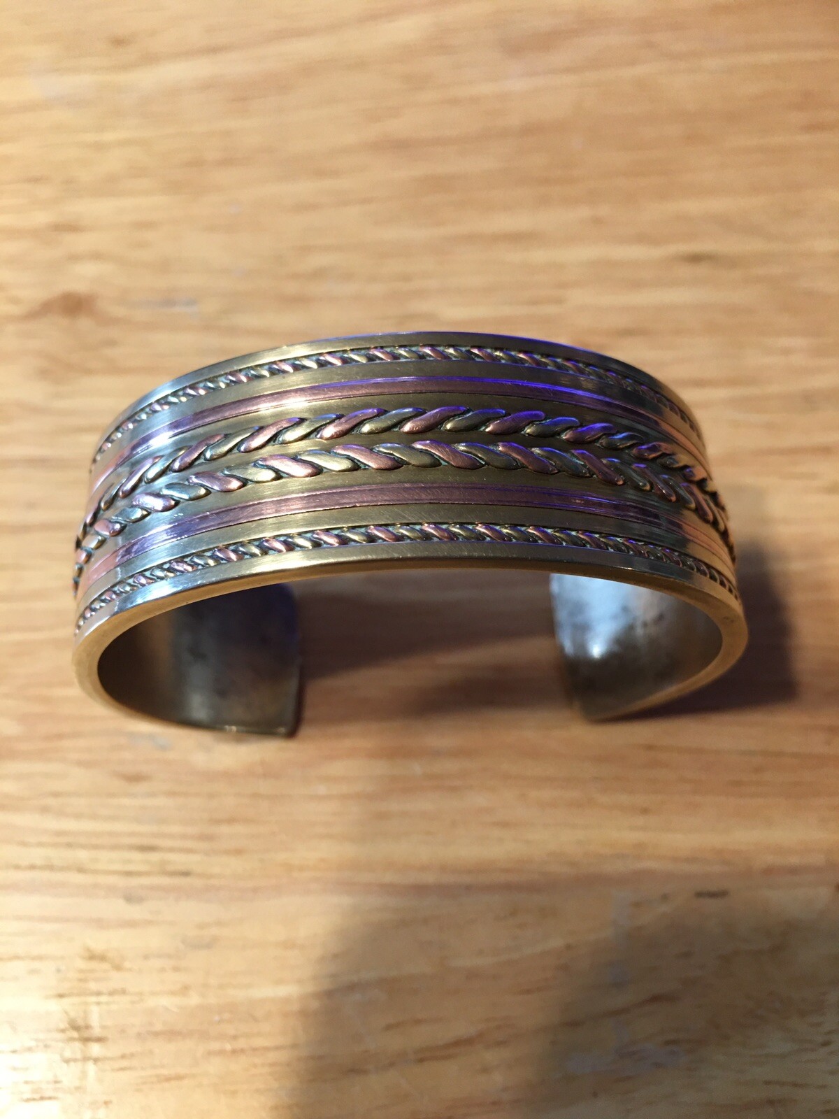Native American Brass and Copper Cuff Bracelet Br… - image 3