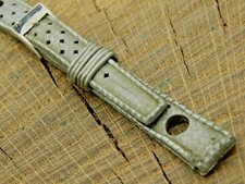 Vintage Watch Band Gray Rubber with Silver Tone Buckle NOS Unused Ladies 11mm