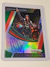 Hailie Deegan 2019 Prizm Scripted Signatures Green Refractor Auto 92/99 card