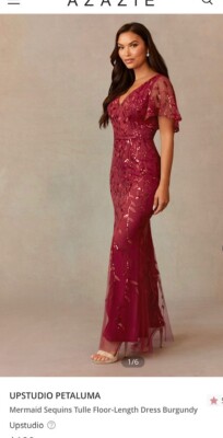 Azazie Upstudio Petaluma Mother Of The Bride Dress Burgundy Size 18 NWT