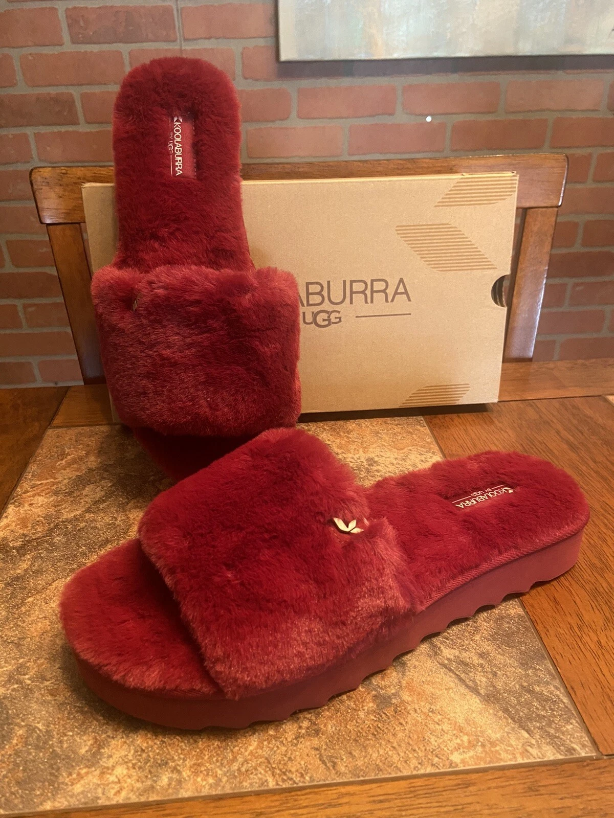 Pantofole Koolaburra by UGG W Fuzz Ah da donna rabarbaro taglia 10 slides