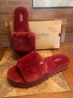 Koolaburra By UGG W Fuzz-Ah Women s Rhubarb￼ Size 10 Slides Slippers Shoes