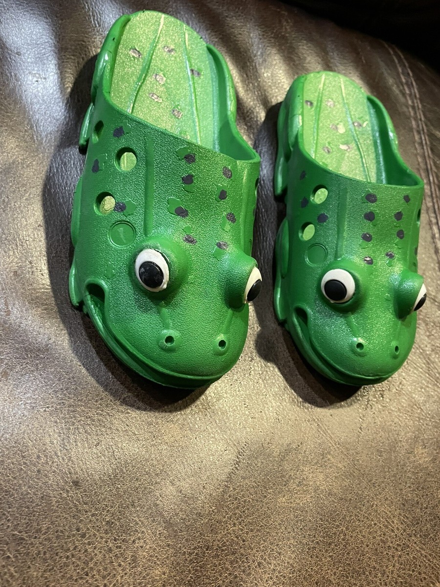 Green Frog Sandals Slides Size 3/4 | eBay