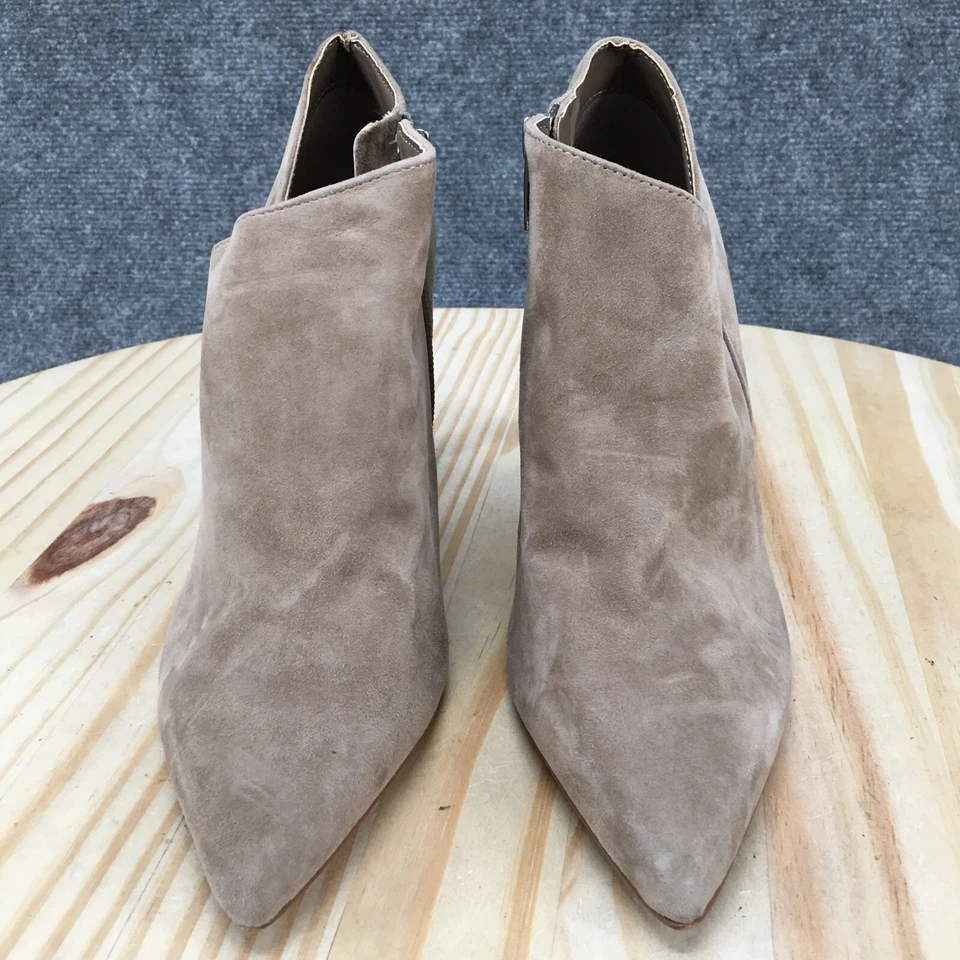 Vince Camuto Botas Mujer 7.5 M Botines Beige Gamuza Punta Cremallera Foto 4 de 4