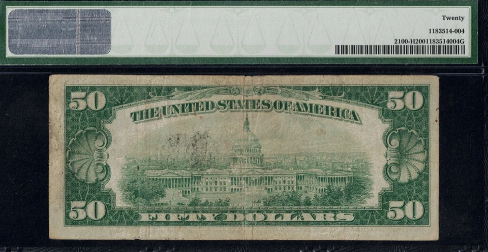 1928 $50 FRN H00000158A  LOW SERIAL #158 - Image 2 of 3