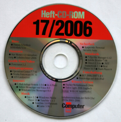 Für Sammler: Computer Bild Heft-CD-ROM 17/2006
