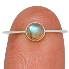 Natural Labradorite - Madagascar 925 Sterling Silver Ring PSO9 s.8 CR71214