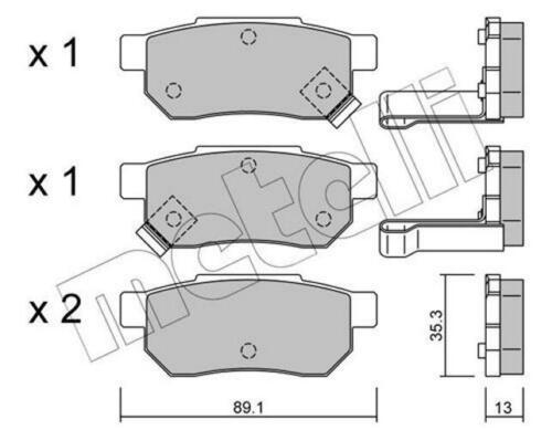 METELLI Bremsbeläge Satz Bremsklötze für HONDA CIVIC VI Hatchback (EJ, EK) - Bild 1 von 4
