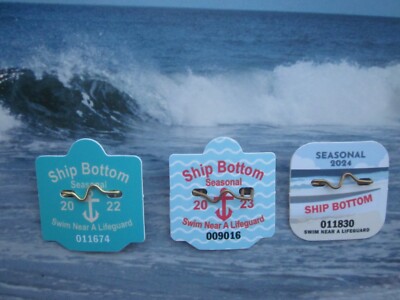 YEARS SHIP BOTTOM LBI NEW JERSEY SEASONAL BEACH BADGES/TAGS