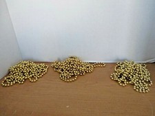 Lot of 3 Gold 18' 18 Feet BEADED Christmas GARLAND