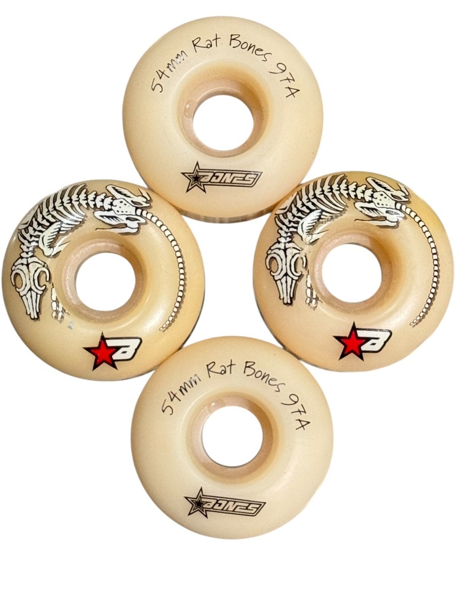Vintage 1990 BONES 54mm Rat Bones 97A Skateboard Wheels