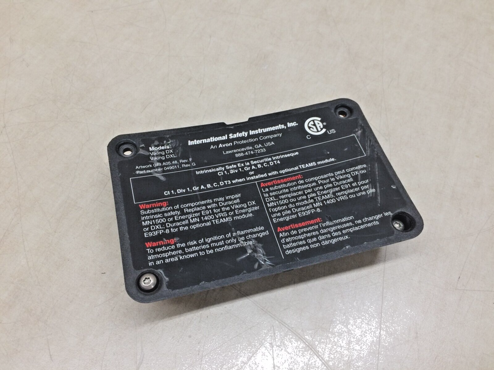 ISI Viking DX DXL Avon SCBA Air Tank Pack Battery Cover CBRN Safety Gear