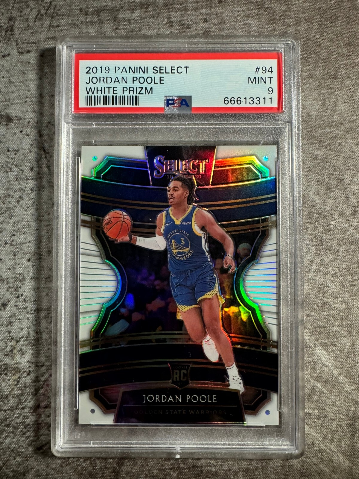 2019-20 Select Jordan Poole White Prizm /149 PSA 9 MINT RC #94 Rookie Card