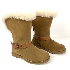 UGG Nessa Chestnut Suede Shearling Boot Size 2