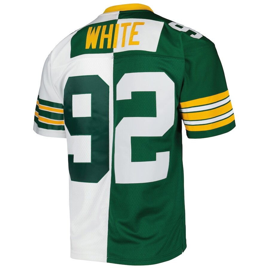 Green Bay Packers Reggie White Mitchell Ness Green White Split NFL