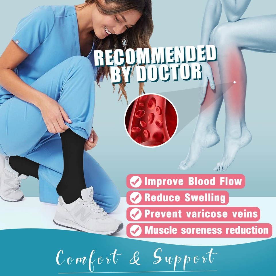 Compression Socks for Women & Men (3 pairs) Best Support for Nurses