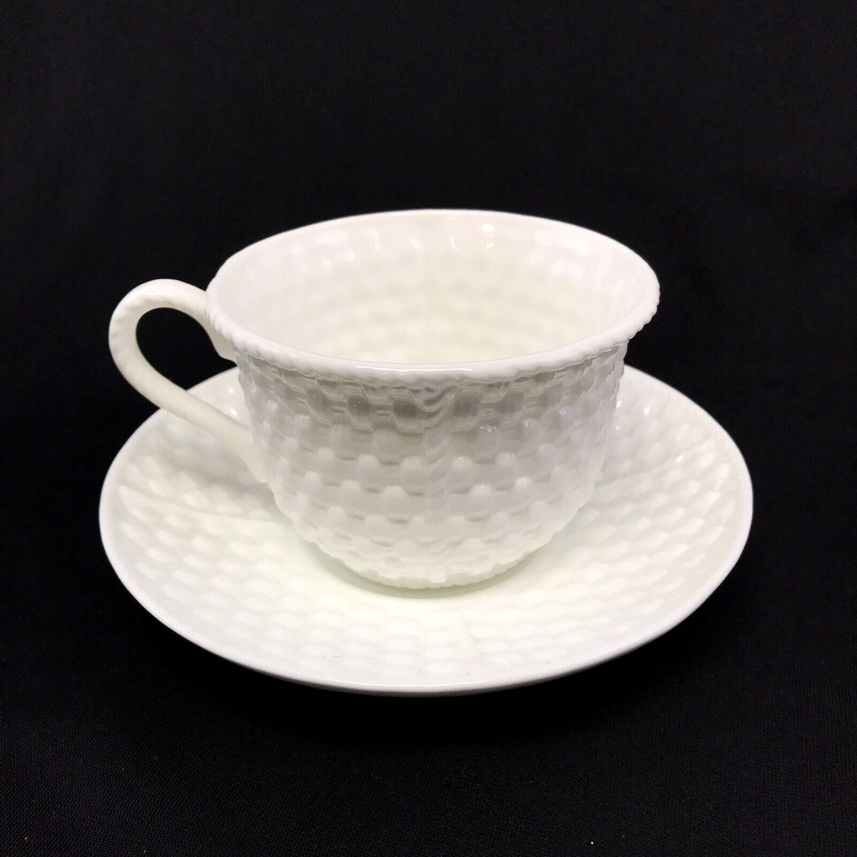 Tiffany & Co Tiffany Weave White China: 1 Footed Teacup / Cup