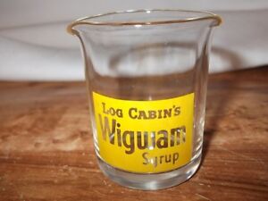  Log Cabin s Wigwam Syrup  2 oz Glass Pitcher Diner Cafe 