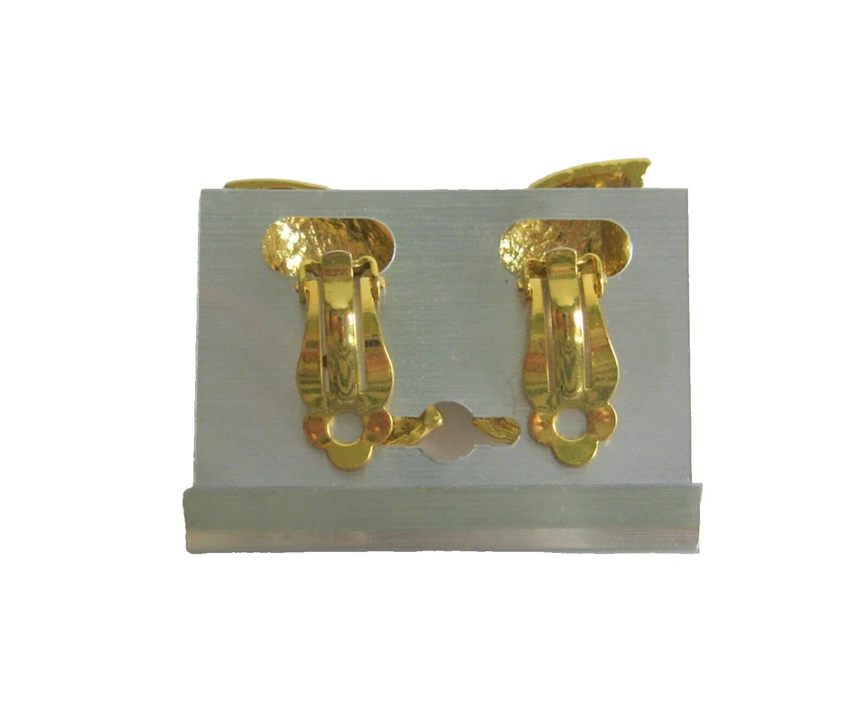 Orecchini clip a forma di conchiglia vintage anni 90 smalto multicolore... - Immagine 3 di 4