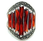 5CT Fire Garnet 925 Genuine Sterling Silver Ring Jewelry Sz 6 NF1-8 — photo 1