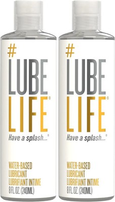 LUBELIFE Water Based Personal Lubricant for Men and Women 2 x 8 fl oz Bottles