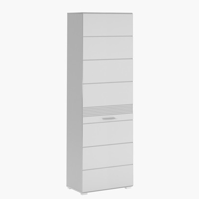 Garderobenschrank LINUS - weiß Hochglanz - 55 cm Kleiderschrank Schrank