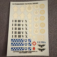 Games Workshop Warhammer 40k Ultramarines Tactical Squad Transfers Decals Sheet
