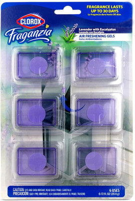 Clorox Fraganzia Adhesive Garbage Can Air Freshener Gel, Lavender with Eucalyptu