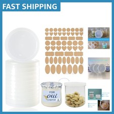 12 Custom-Fit Clear Lids for Oui Yogurt Jars - Complete with Decorative Labels