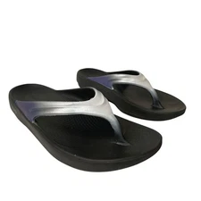 OOFOS OOlala Luxe Flip Flops Womens Shoes Size 10, EU 41 Color Frost Blue Purple