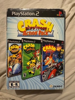 Crash Bandicoot Action Pack (Sony PlayStation 2, 2007) Incomplete