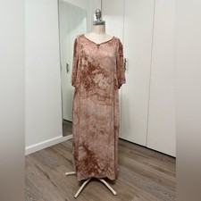 Romacci Woman Brown Tie Dye Maxi Dress Short Sleeve Boho Large
