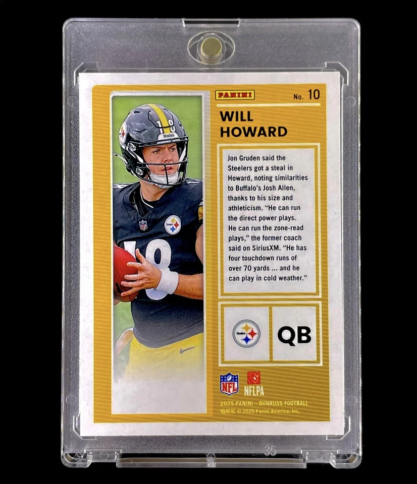 WILL HOWARD ROOKIE TABLERO REFRACTOR SP RC Panini 2025 no automático - ACEROS Foto 3 de 4