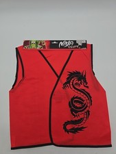 CHILDREN'S NINJA VEST BLACK/RED AGES 4 NEW Halloween Costume. 37254