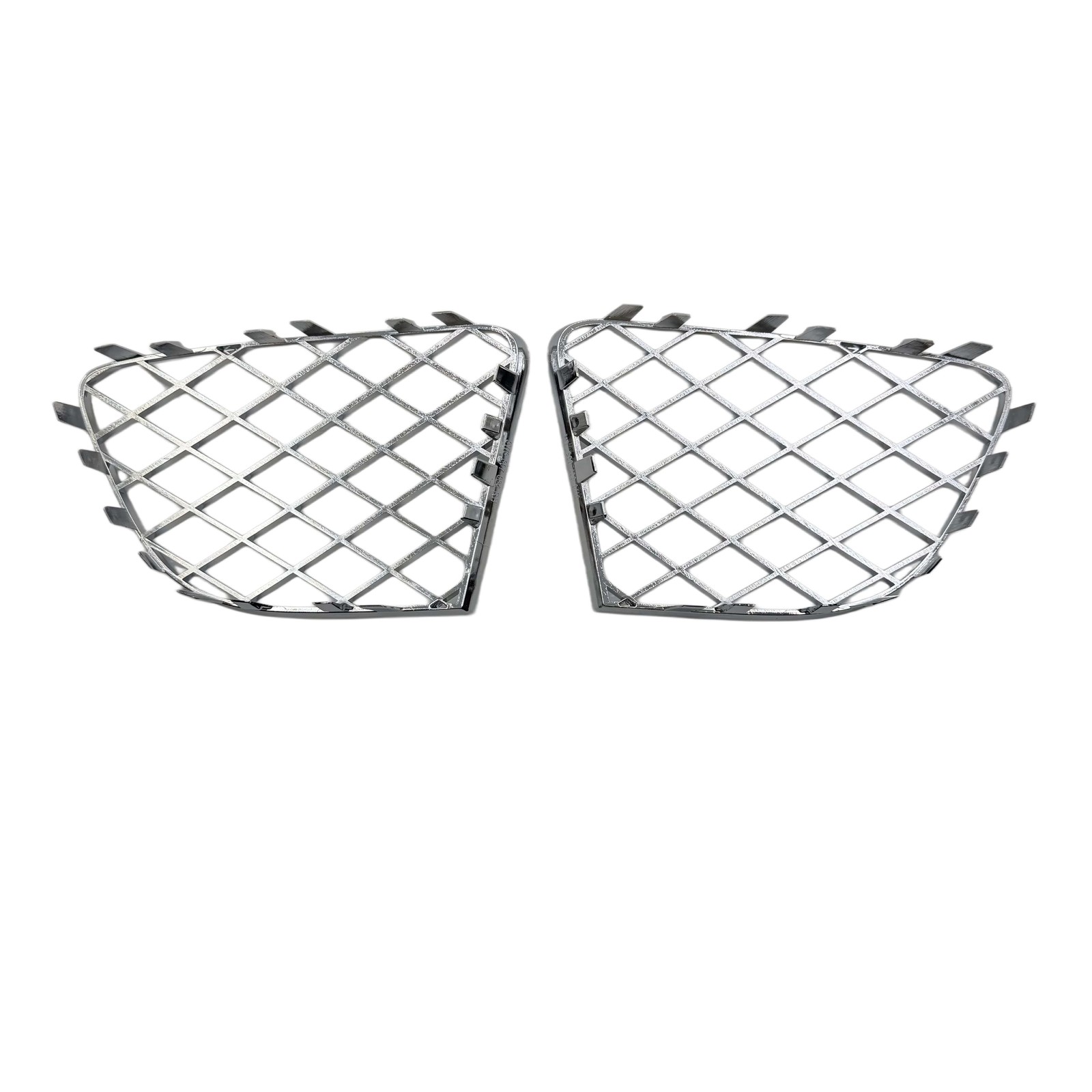 For 2012-2015 Bentley Continental Gt Gtc 4PCS Chrome Bumper Lower Mesh Grille