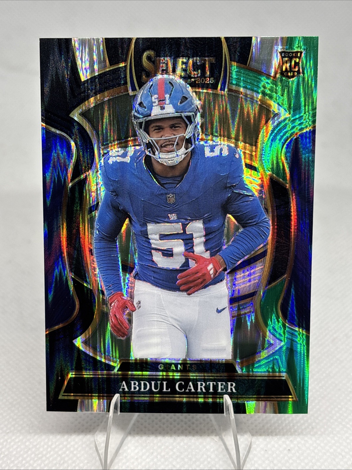 2025 Panini Select - Concourse Abdul Carter #95 Black And Green Shock Prizm (RC)