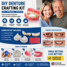DIY Fake Teeth Set Full Partial Denture Home Repair Missing Teeth RestorationKit