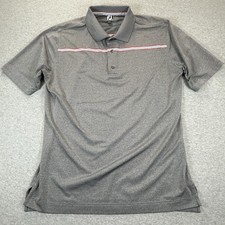Footjoy Mens Polo Shirt XL Athletic Fit Gray Short Sleeve