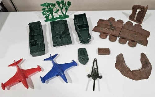 Vintage Plastic Toys, Military Vehicles, Planes, Army Part, Marx, Renwal & Dinky