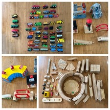 Lot of 50 Trains.Thomas Wooden Metal Plus Others. Various Tracks Accessories