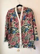 Vintage Victoria  s Secret Gold Label Semi Sheer Floral Button Down Sleep Shirt S