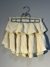 LoveShackFancy Butter Yellow Ruffle Mini Skirt In Size P